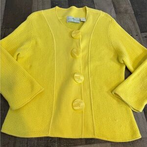 Design Options Philip & Jane Gordon Yellow Knit Cardigan Jacket L